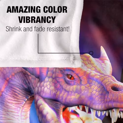 JQ Licensing Royce Mcclure Dragon Fire Silky Touch Super Soft Fleece Throw Blanket, Multicolour, W: 91 cm, D: 147 cm – 3