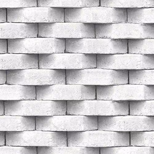 Muriva Grey and White 3D Effect Realistic Brick Textured Geometric Industrial Feature Wallpaper – 2