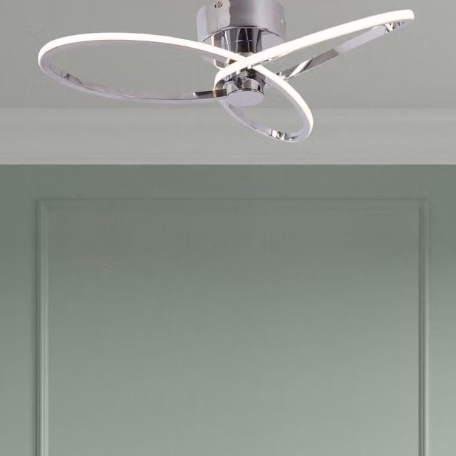Pagazzi Lighting Reggie LED Semi Flush Ceiling Light in Polished Chrome and Silver – 1