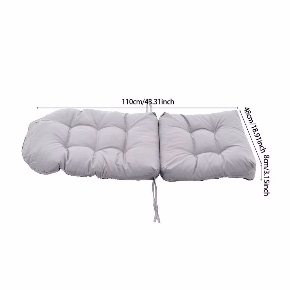 SPETLEK High Back Chair Cushion Seat Pad in Light Grey, H x W x D: 110 x 48 x 8 cm – 1
