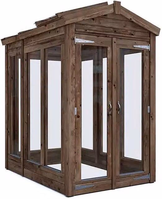Dunster House Growzilla Wooden Greenhouse with Auto Vent in Brown, W: 120 cm, D: 180 cm