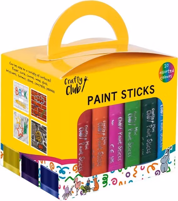 Crafty Club Multicolour Water Soluble Wax Paint Sticks for Children, 20 g