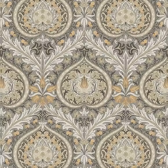 William Morris Eden Digitally Printed Fabric in Beige and Multicolour