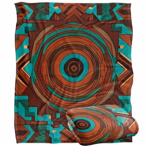 JQ Licensing James Piazza Aztec Pattern 2 Silky Touch Super Soft Fleece Throw Blanket in White and Multicolour, W/D/H: 152 x 127 cm – 1