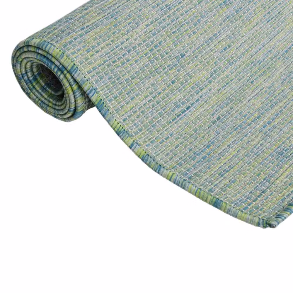 Berkfield Home Turquoise Outdoor Flatweave Rug W/D: 140 x 200 cm – 3