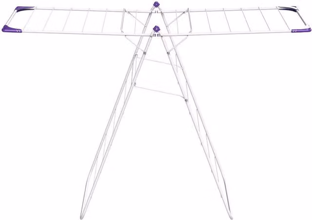Minky Essentials X Wing Airer in White with Coated Steel Wing Arms