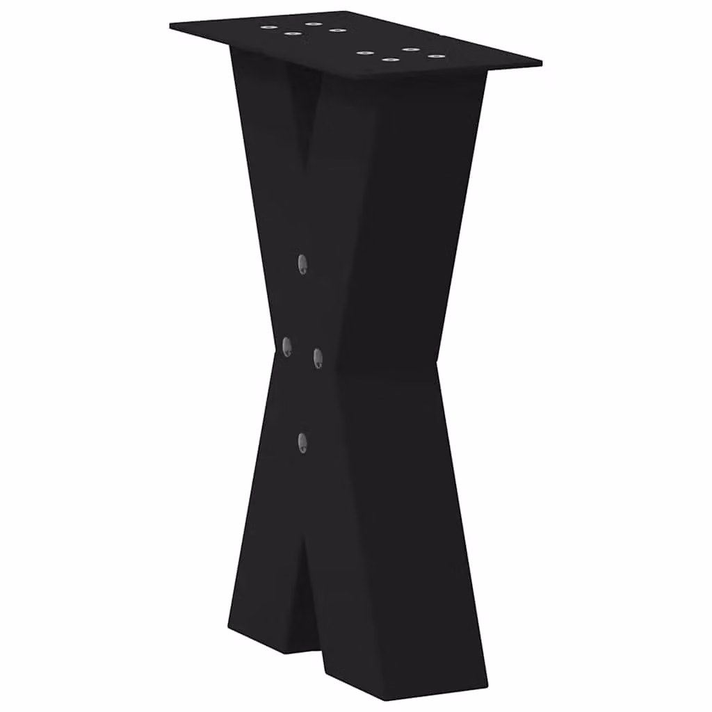 Berkfield Home X-Shaped Coffee Table Legs, 2 Piece Set, Black Steel, W: 28 cm, H: 42-43 cm – 3
