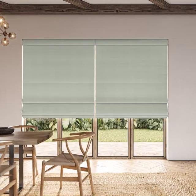 Ante Decor Virtus No Joins Soft Dim Out Made To Measure Roman Blind in Mint Green