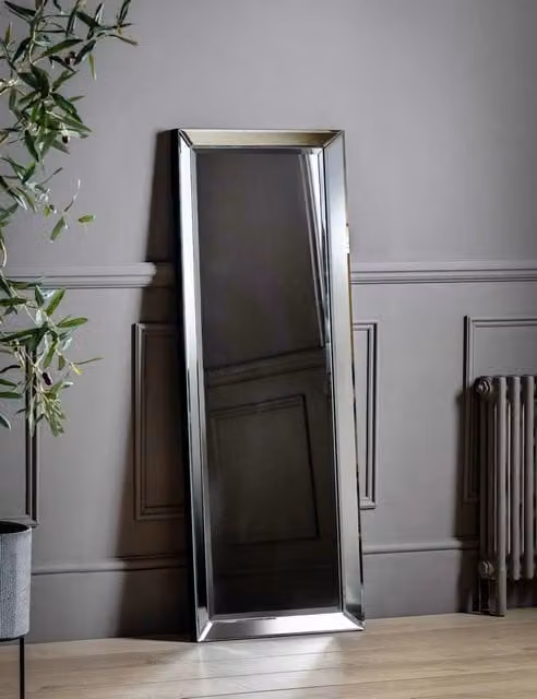 Gallery Direct Luna Extra Large Full Length Rectangular Wall Mirror in Silver