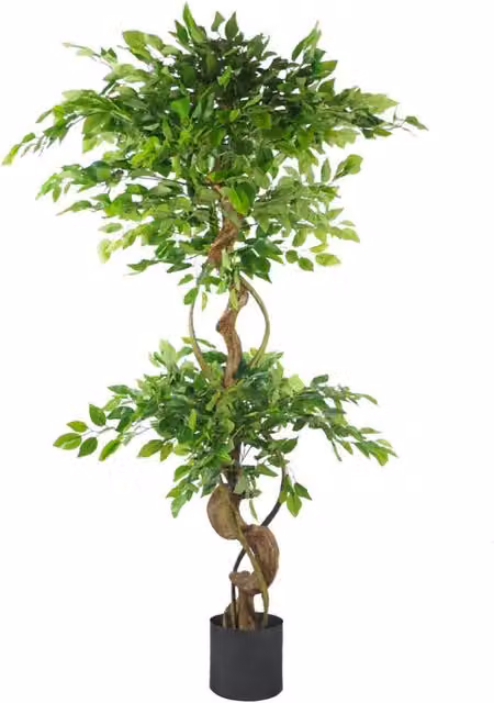 Botanik UK 150cm Premium Green Artificial Tree with Twisted Trunk and Metal Planter