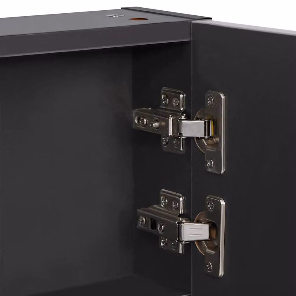 Berkfield Home LED Bathroom Mirror Cabinet in Black, W/D/H: 89 x 14 x 62 cm – 3