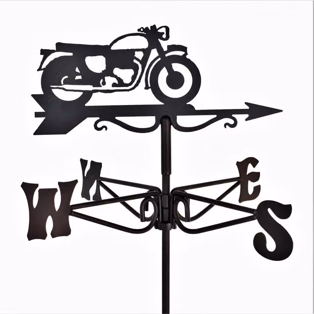 Espira Vintage Motorcycle Mini Metal Weathervane in Black