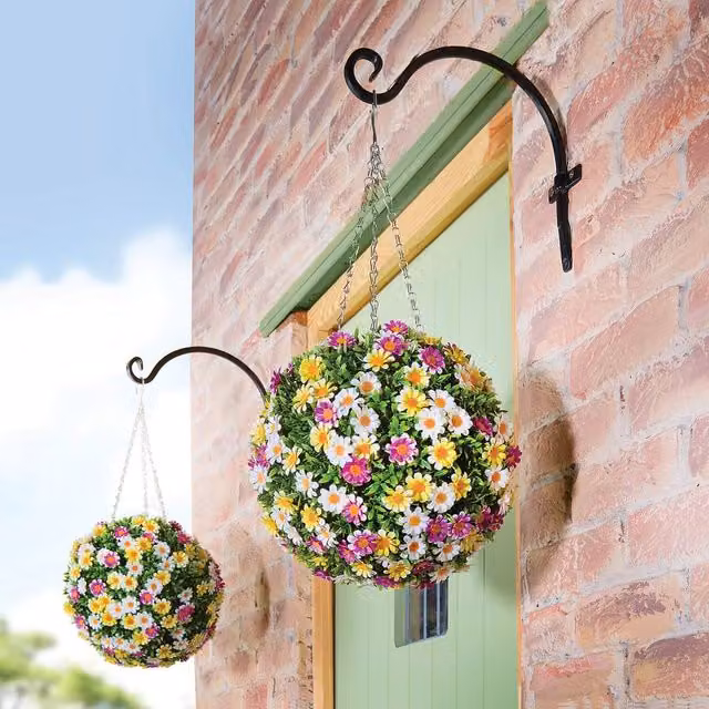 Gainsborough Multicolour Artificial Hanging Daisy Floral Ball, Diameter: 30 cm – 1