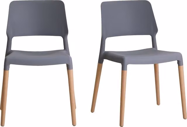 LPD Home Riva Pair of Grey Dining Chairs