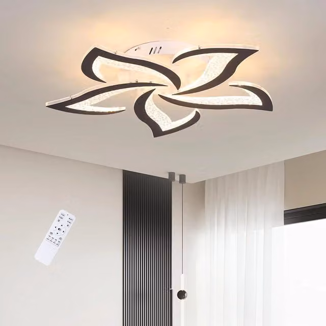 Garwarm 5-Light LED Flush Mount Ceiling Light in White, 60 cm