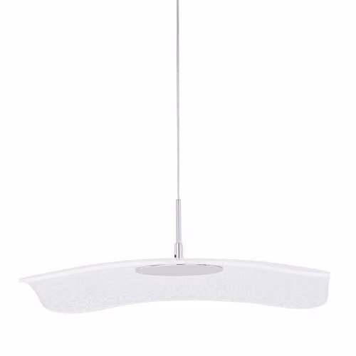 Netlighting Modern LED Suspended Pendant Light in Chrome and Transparent Glass with Warm White 3000K 550lm