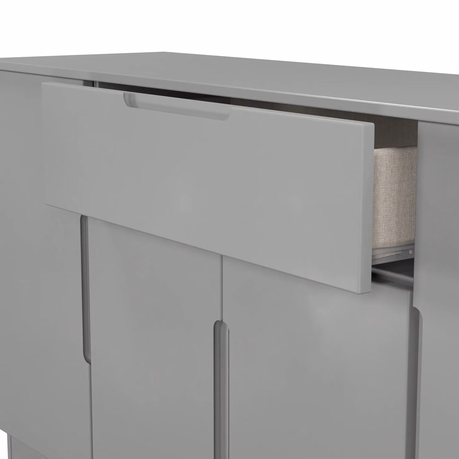 2 U Lucca Ready Assembled 4 Door 1 Drawer Wide Unit in Dark Grey Matt – 3