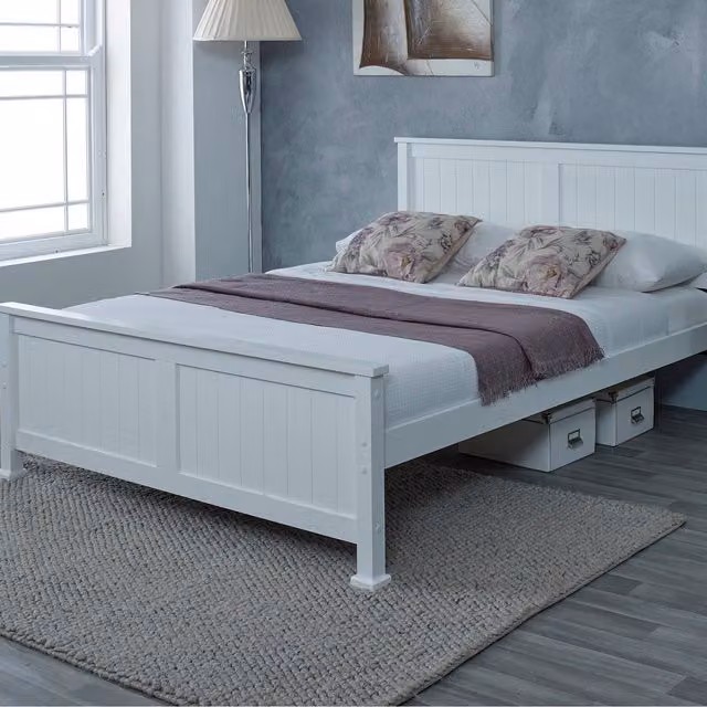 Madrid Solid White Pine Small Double Bed Frame