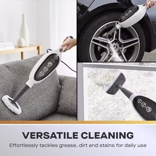 Daewoo 12-in-1 White Steam Mop with Handheld Function, 1300W Corded Multi-Purpose Cleaner for Home, Clothes and Car – 4