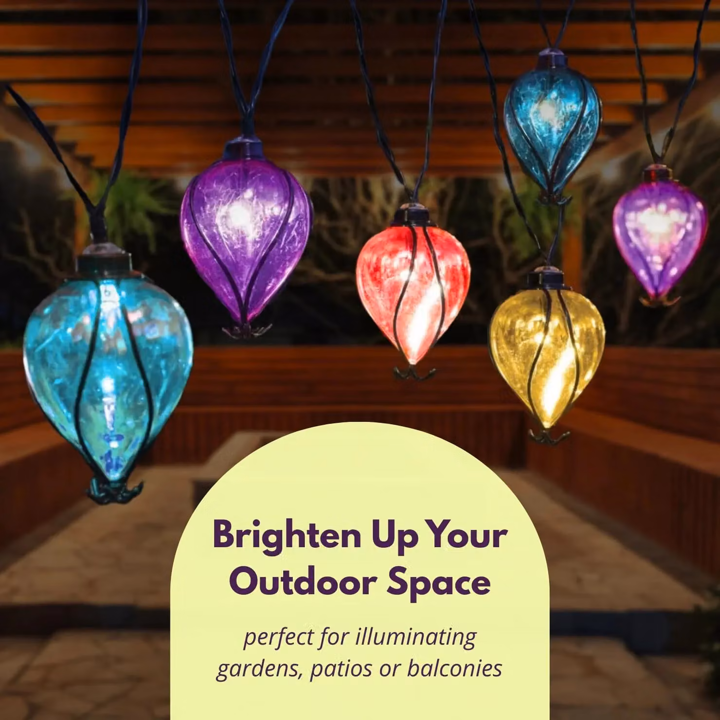 Marco Paul Solar Rainbow Balloon String Lights, Multicolour, 4.7m – 4