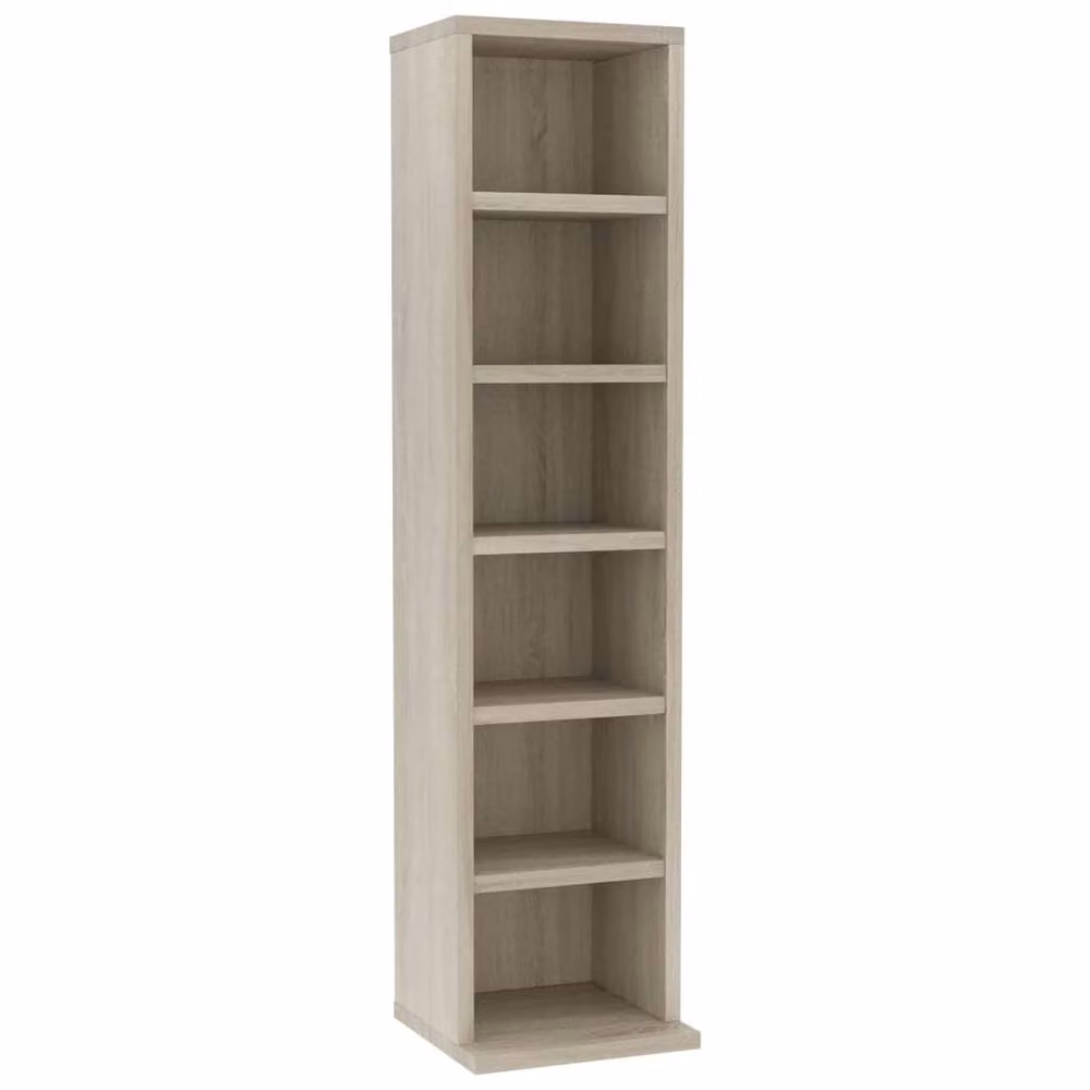 Berkfield Home CD Cabinet in Sonoma Oak and Beige, W/D/H: 21 x 20 x 88 cm – 2