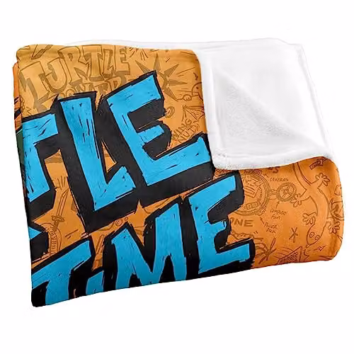 LOGOVISION Teenage Mutant Ninja Turtles Mutant Mayhem Turtle Time Graffiti Super Soft Fleece Throw Blanket, Multicolour, W: 152 cm, D: 127 cm – 2