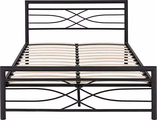 Seconique Kelly Black Metal King Size Bed Frame W/D/H: 180 x 160 x 209.5 cm – 3