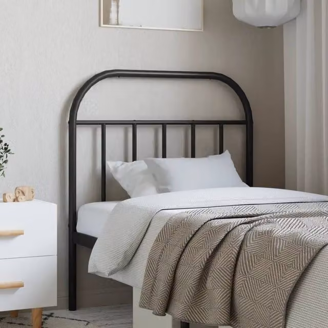 Berkfield Home Classic Metal Headboard, Black, Width: 80 cm – 1