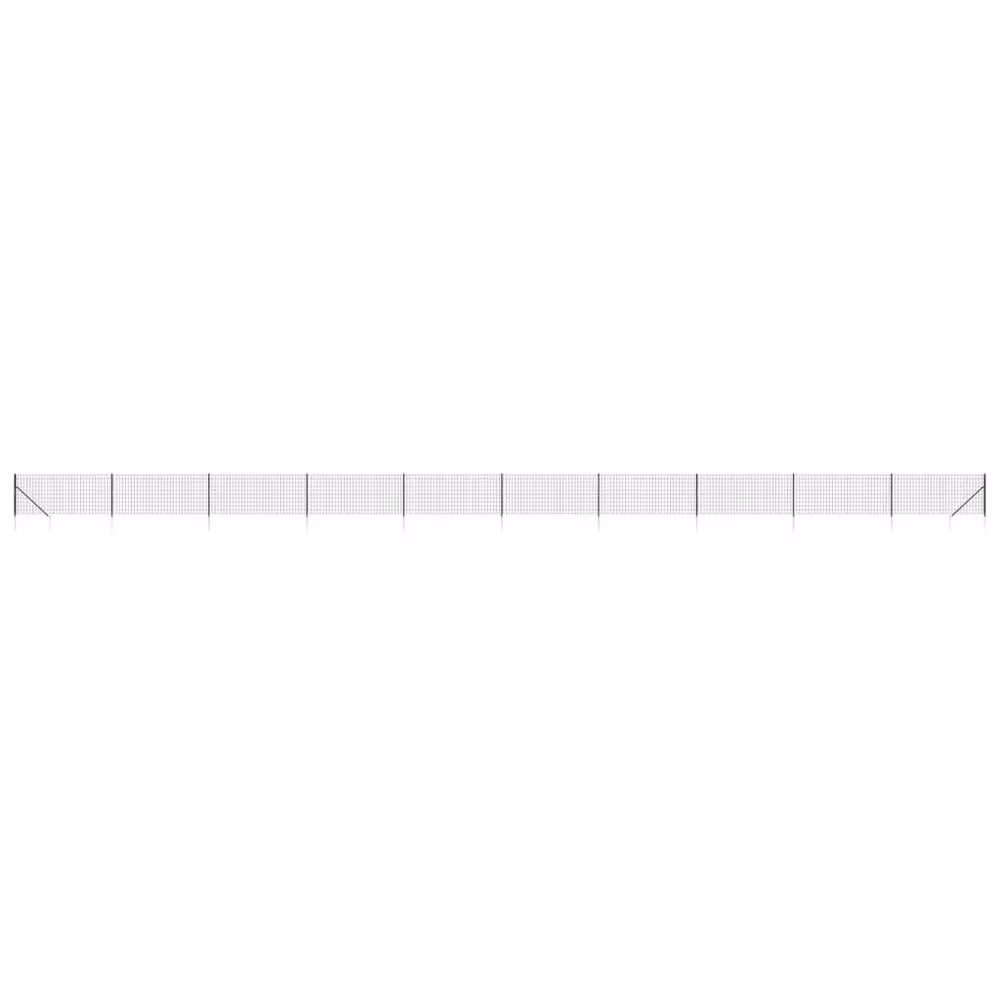 Berkfield Home PVC-Coated Steel Wire Mesh Fence with Spike Anchors in Anthracite and Black, 1 x 25 m – 2