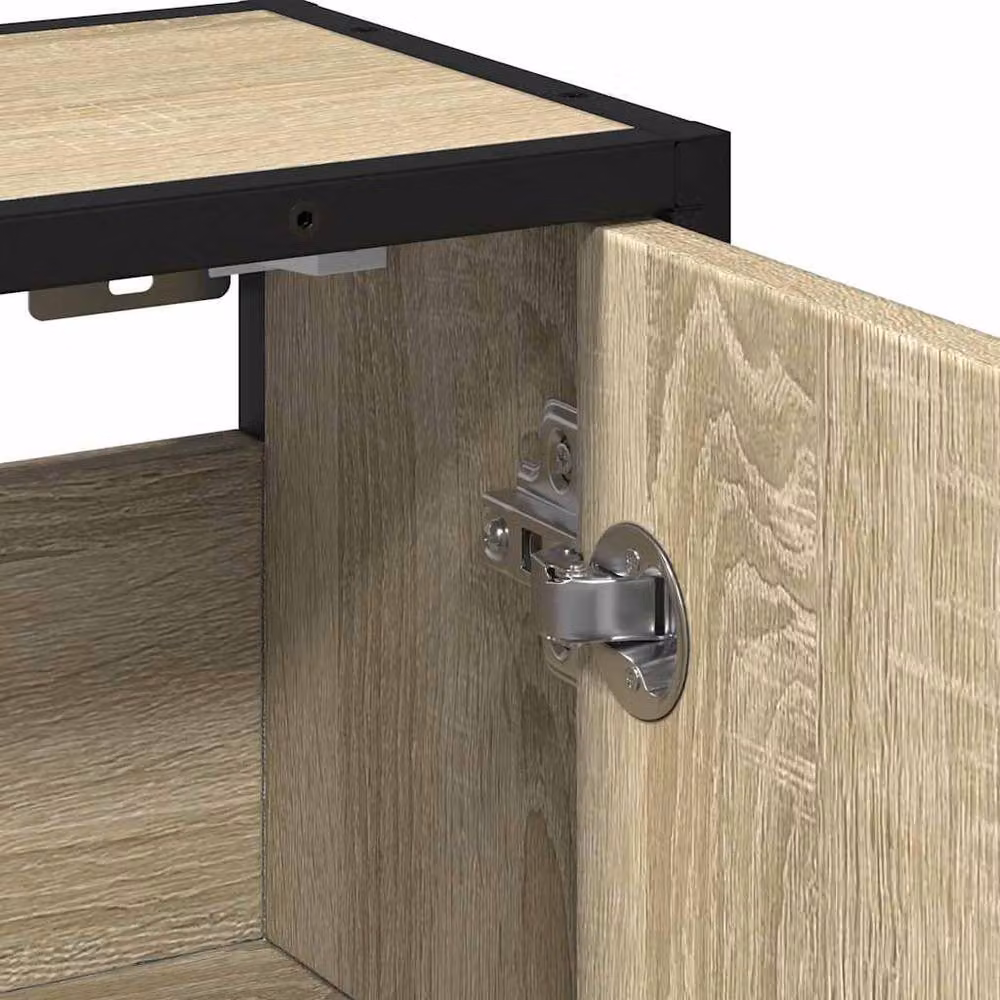 Berkfield Home Modern Wall Mounted Bathroom Mirror Cabinet in Sonoma Oak and Light Beige, W/D/H: 65 x 20 x 60 cm – 5