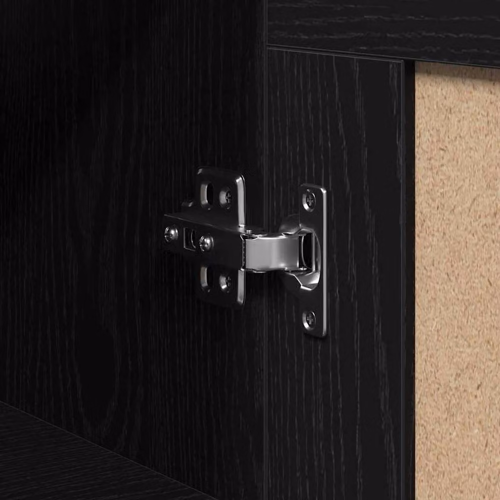 Berkfield Home Wall Mounted Cabinets in Black Oak, Set of 2 – 5