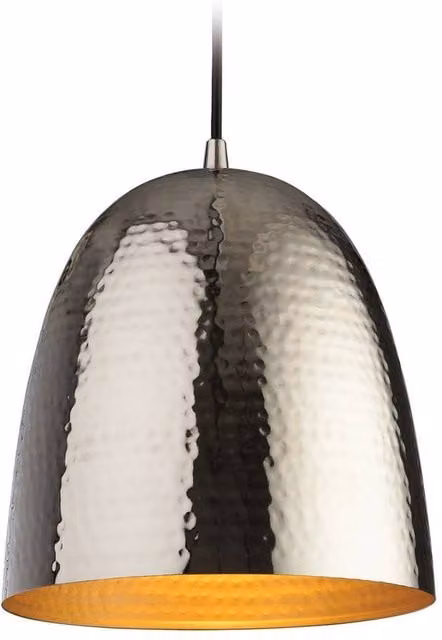 Netlighting Assam Dome Ceiling Pendant Light in Grey with Brass Interior and E27 Socket