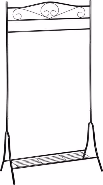TECTAKE Antique Metal Clothes Rail with Matt Black Finish