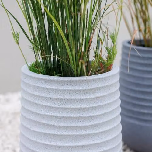 Primrose Tall Round Flower Planter in Grey, 37cm – 2