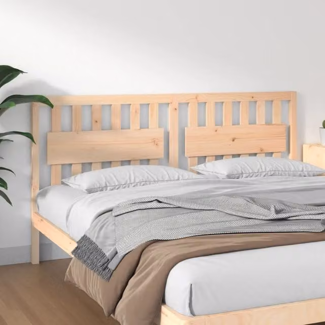 Berkfield Home Rustic Solid Wood Pine Bed Headboard, Brown, W: 185.5 cm, D: 4 cm, H: 100 cm – 1
