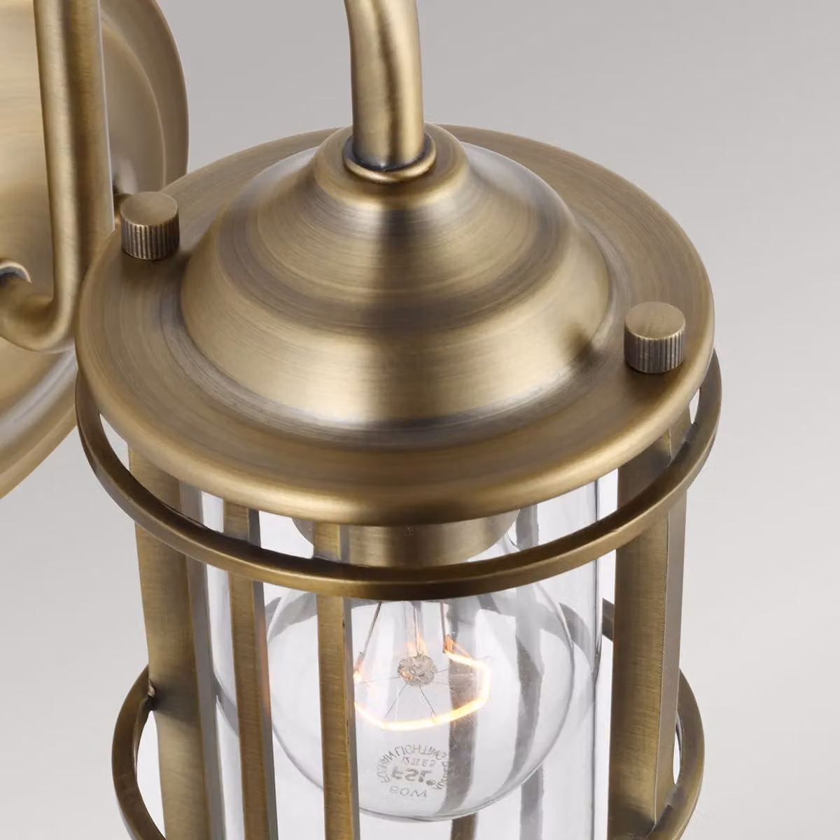 Feiss Netlighting Urban Restoration 1 Light Wall Light in Dark Antique Brass and Yellow with Transparent Glass, IP44 Rated – 2