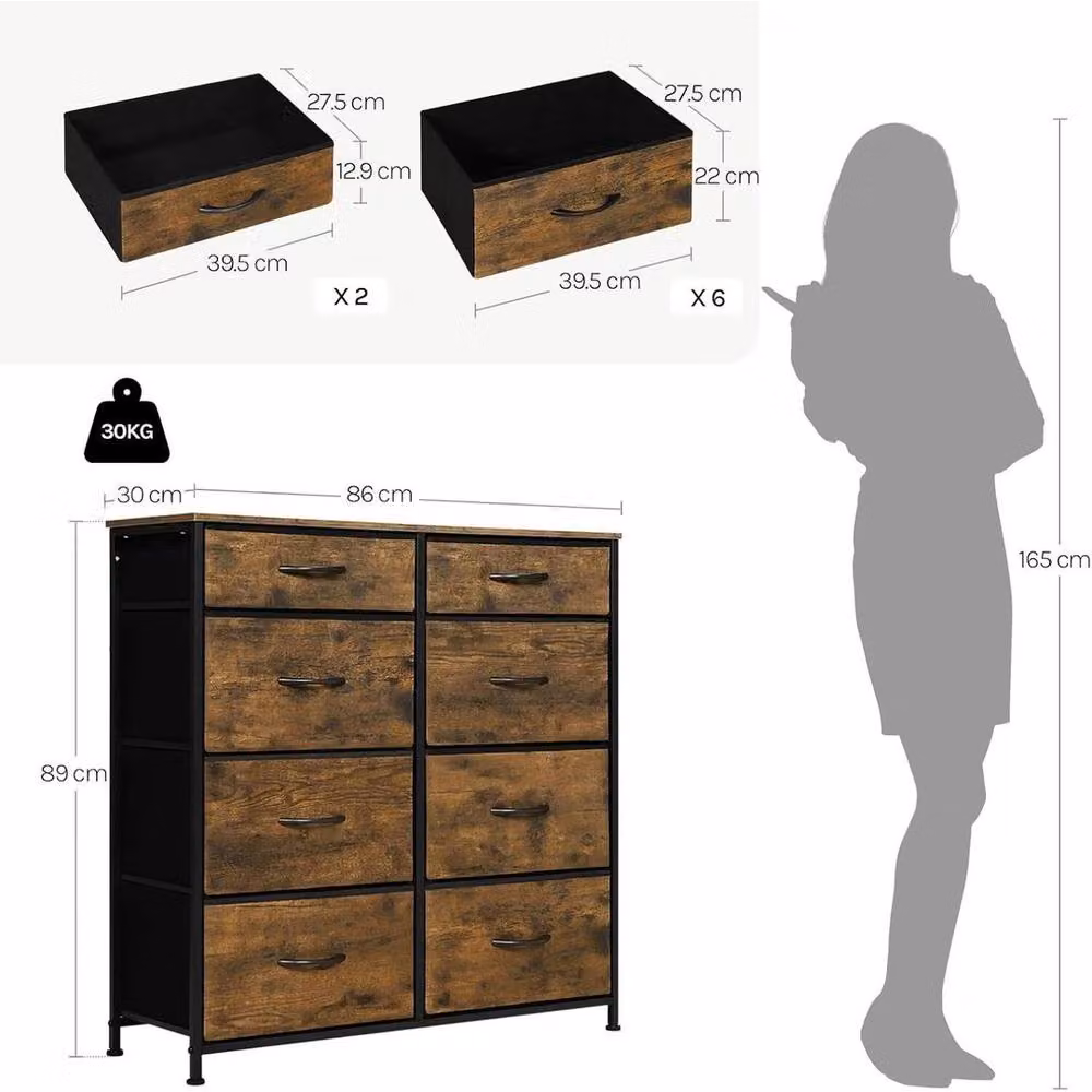 SPETLEK Brown Industrial Chest of Drawers for Bedroom Storage – 4