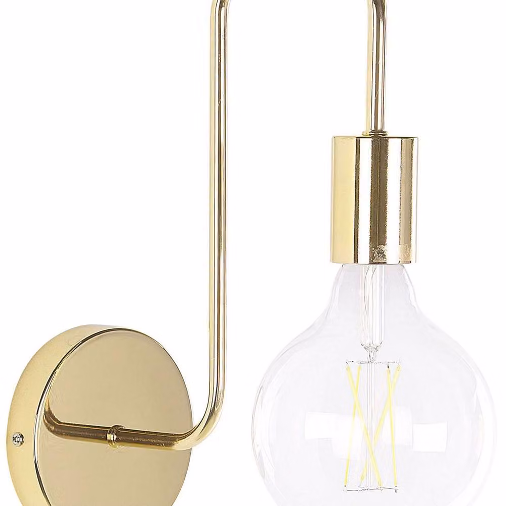 Wyld and Coco Gold Metal Wall Lamp with Glass Shade – 2