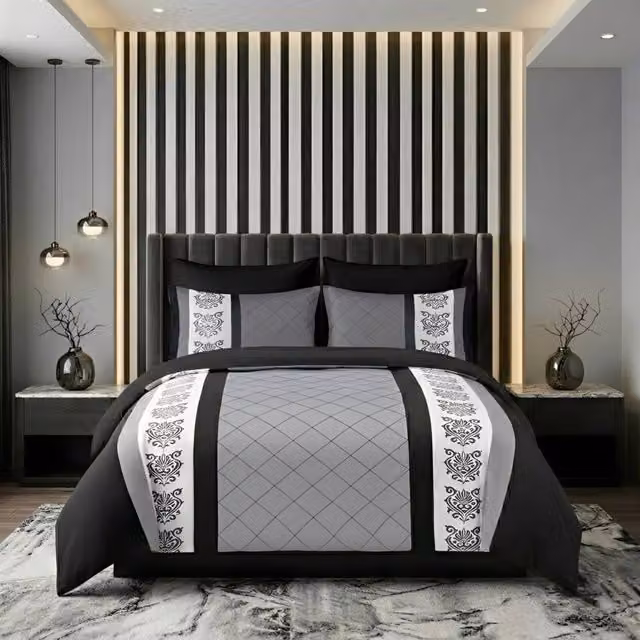 Pamposh Reversible Grey Duvet Cover and Pillowcase Set – 1