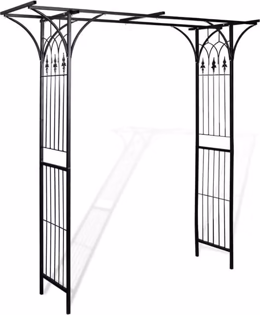 Berkfield Home Metal Garden Arch in Black, W/D/H: 200 x 52 x 204 cm – 1