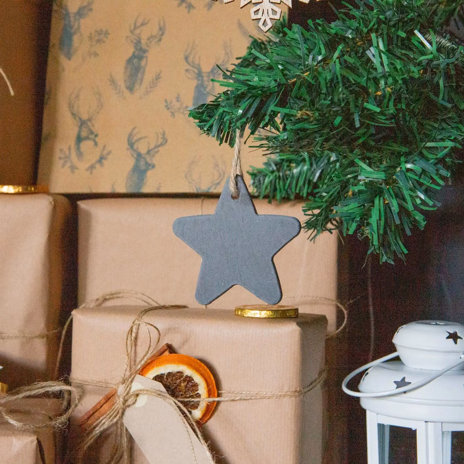 Nicola Spring Grey Stone Star Christmas Tree Hanging Decoration, W/H: 7 x 7.5 cm – 3