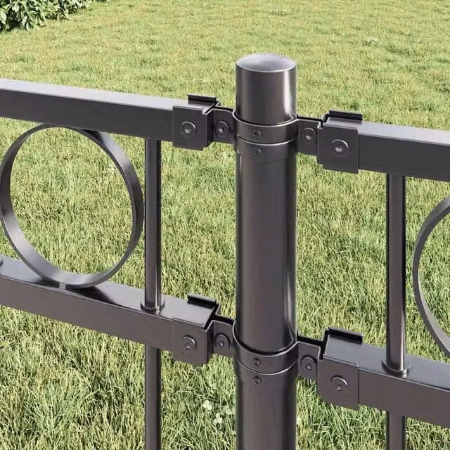 Berkfield Home Modern Steel Garden Fence, Grey, W: 170 cm, H: 50 cm – 1