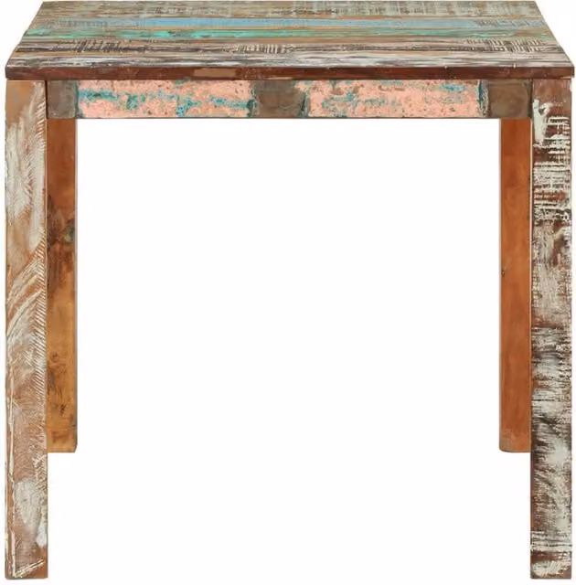 Berkfield Home Rectangular Rustic Solid Reclaimed Wood Dining Table, Multicolour, W: 82 cm, D: 80 cm, H: 76 cm – 1