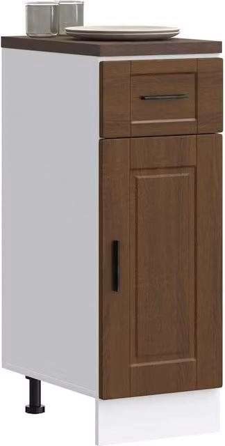 Berkfield Home Porto Kitchen Base Cabinet in Brown Oak Engineered Wood – 1