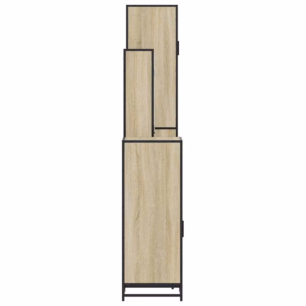 Berkfield Home 4-Piece Bathroom Furniture Set in Sonoma Oak and Light Brown – 3