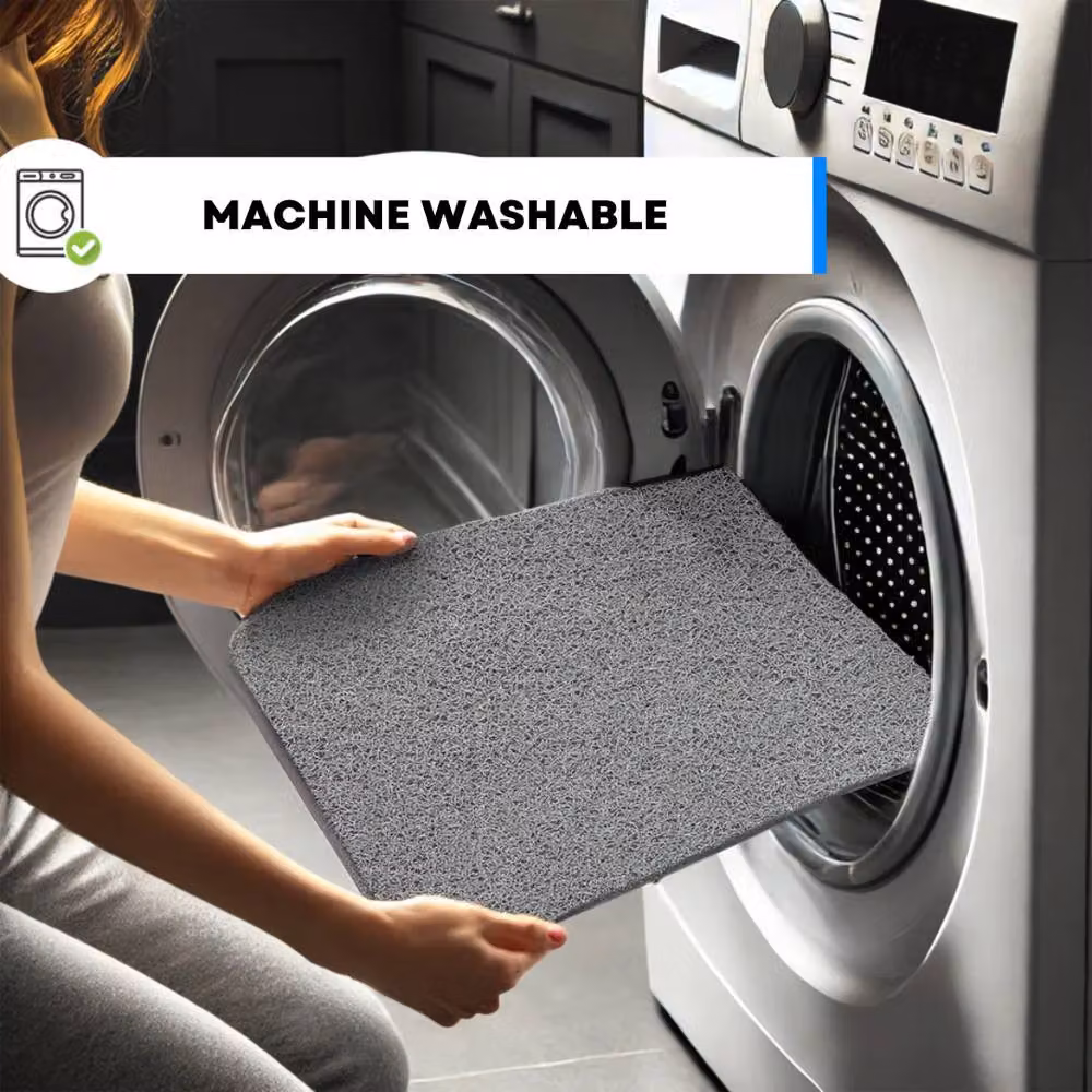 Nicoman Spaghetti Loofah Anti Slip Shower Mat in Grey, W: 60 cm, D: 40 cm – 4
