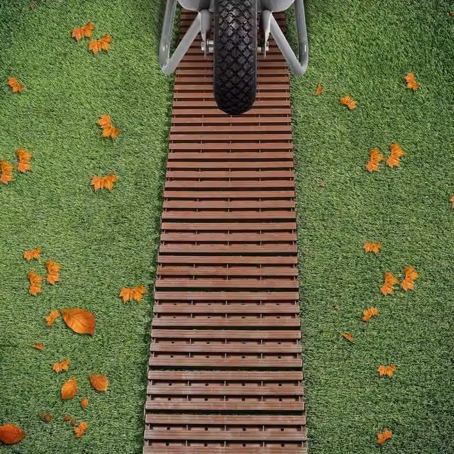 FLAVORA Foldable Instant Garden Path Track Plastic Roll, Brown, W: 52 cm, L: 137 cm