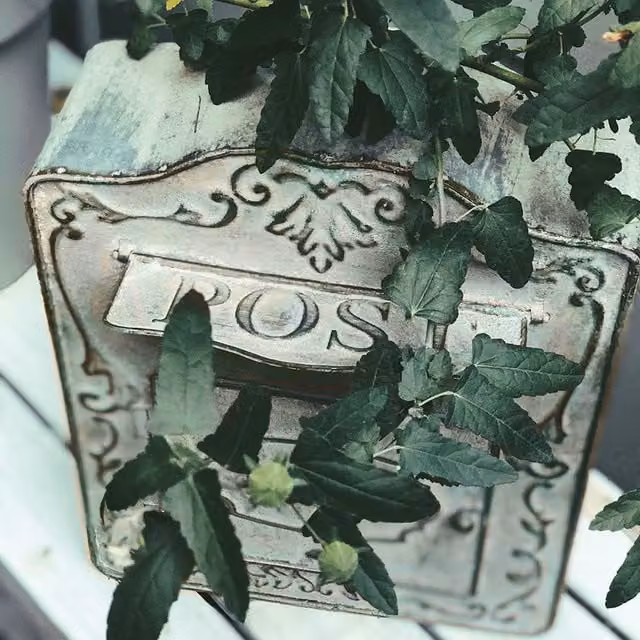 ALL CHIC Vintage Rectangular Metal Wall Mount Mailbox in Grey
