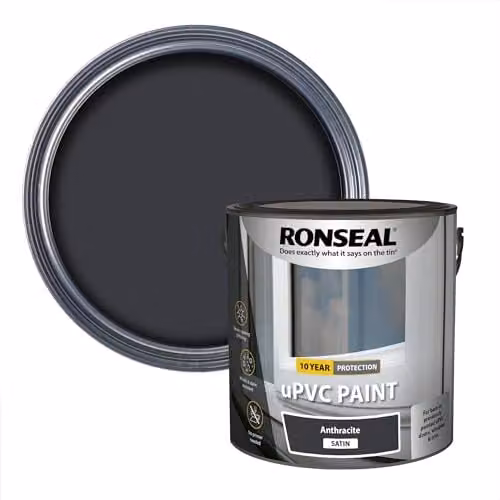 Ronseal uPVC Paint in Anthracite with a Satin Finish, 2.5 l