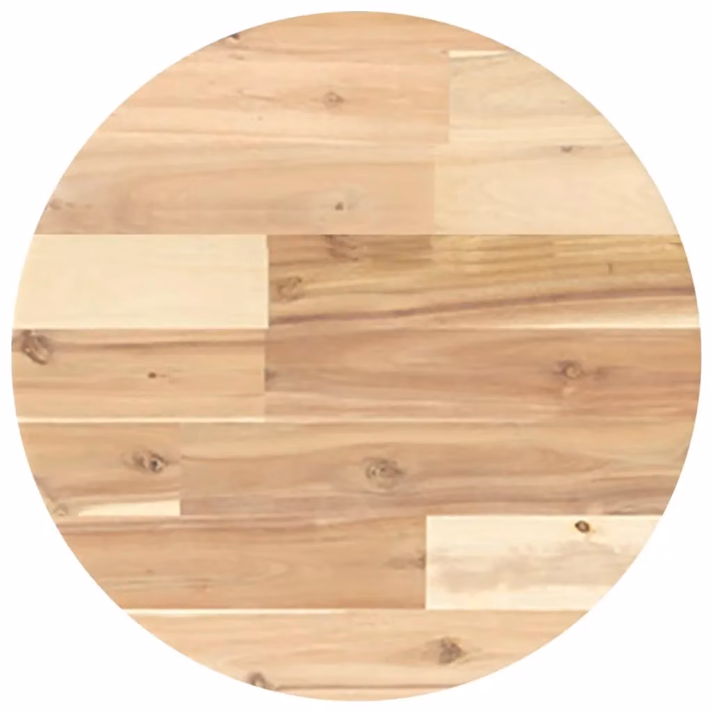Berkfield Home Round Acacia Solid Wood Table Top, Brown, Diameter: 40 cm, Height: 4 cm – 2